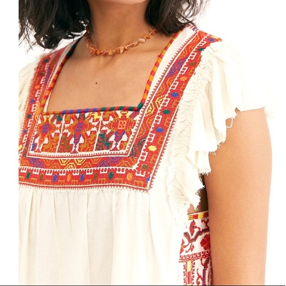 NWT Free People Day Glow Mini White Sand Dress. S - Picture 3 of 13